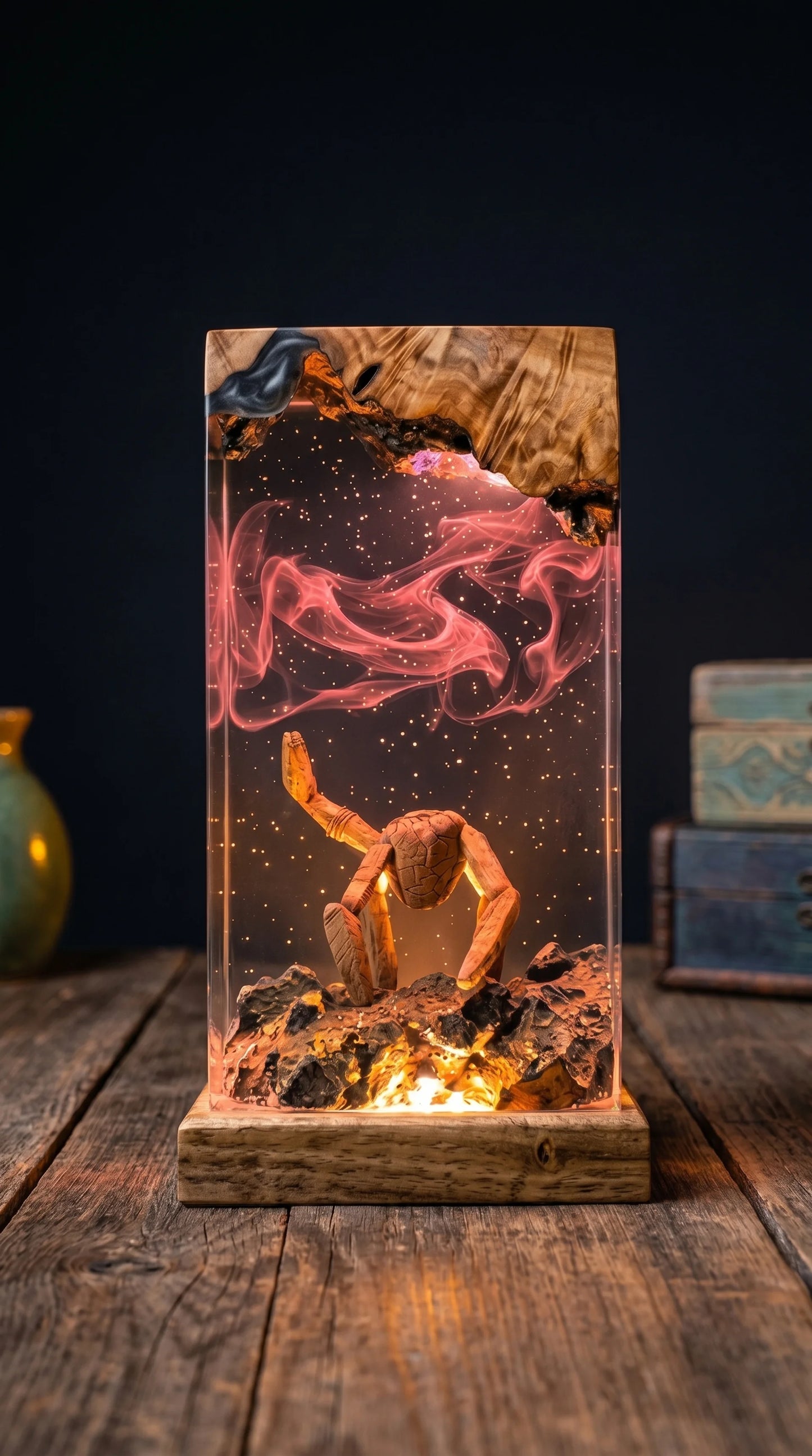 Rocky Resin Lamp